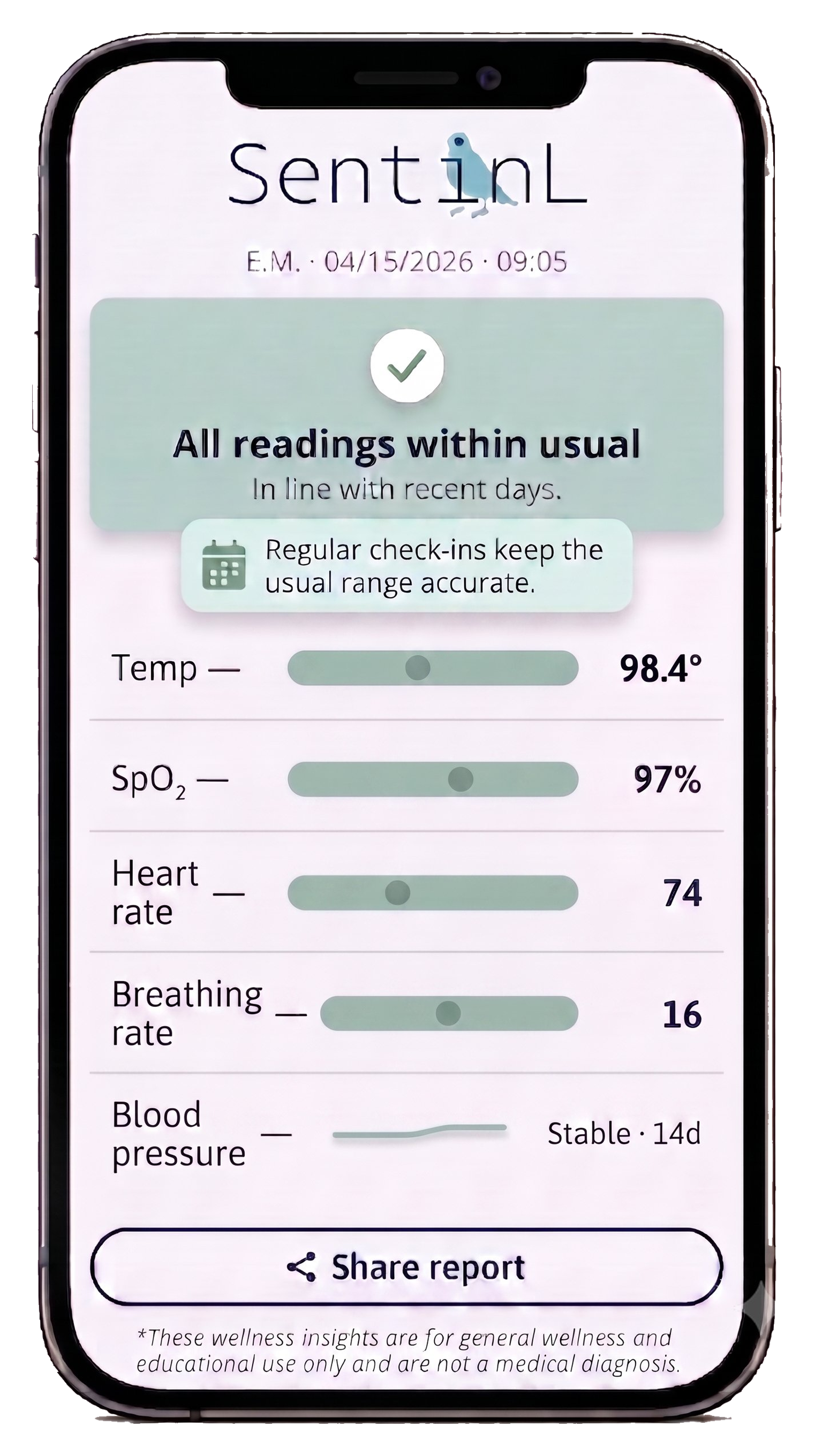 SentinL companion app, Steady state